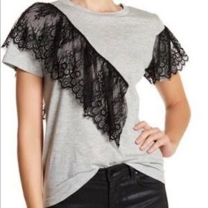 NWT Ten Sixty Sherman Lace Ruffle Tee size Med